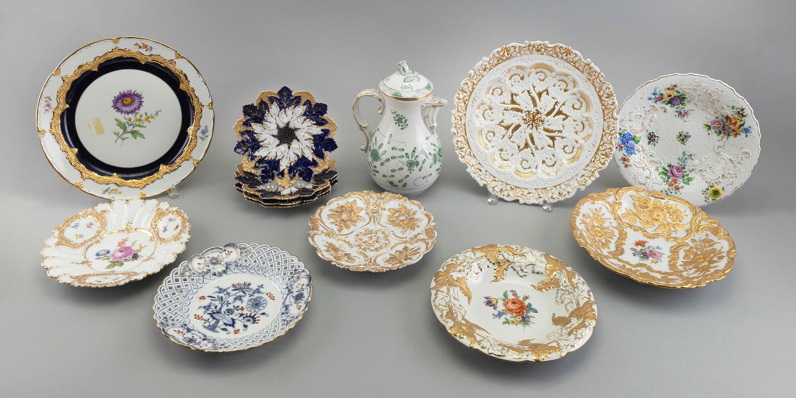 THIRTEEN PIECES OF MEISSEN PORCELAIN Germany, 19th/20th Century (1 of 1)