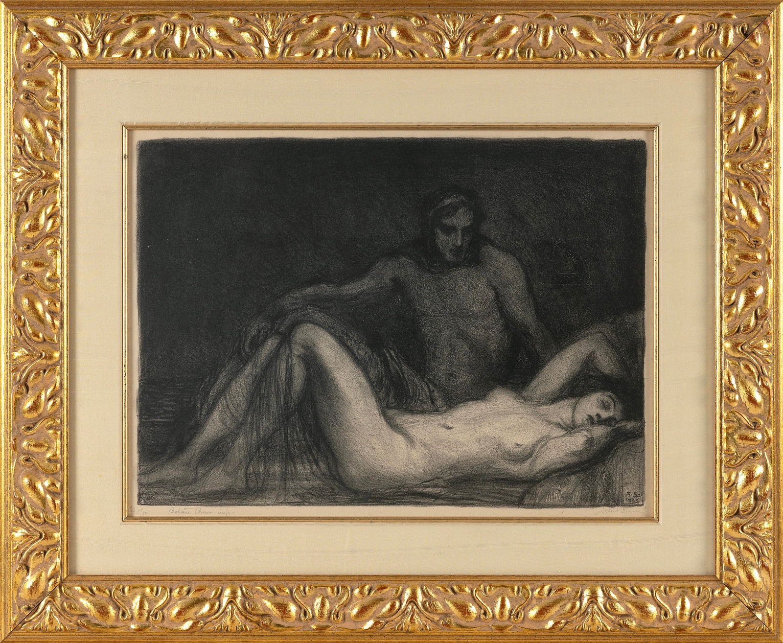 ALBERT EDWARD STERNER (New York/England, 1863-1946), Nocturne., Lithograph on paper, 12.5" x 17": ALBERT EDWARD STERNERNew York/England, 1863-1946Nocturne. Signed in pencil lower right. Dated 1920 in plate lower right. Numbered 5/50.Lithograph on paper, 12.5" x 17" sight. Framed 21" x 26".