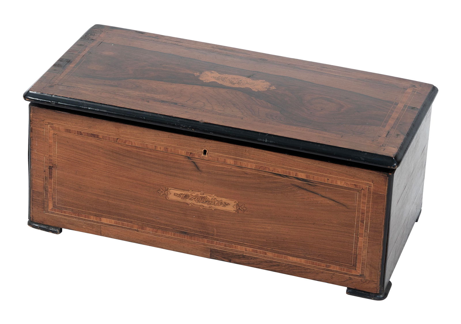 SWISS MUSIC BOX 19th Century Height 10.5". Width 25". Depth 13". (1 of 5)