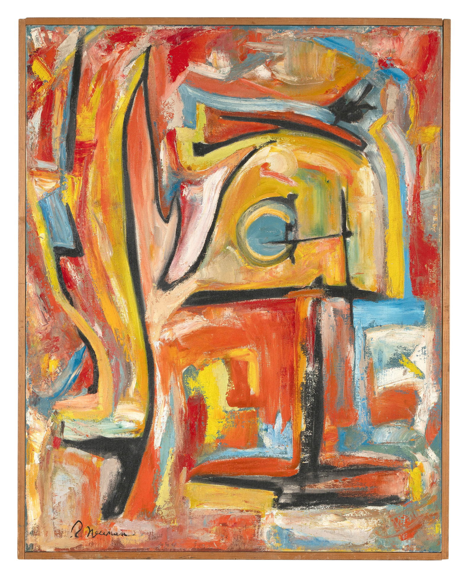 AMERICAN SCHOOL (20th Century,), Abstract., Oil on canvas, 30" x 24". Framed 31" x 24.75". (1 of 2)