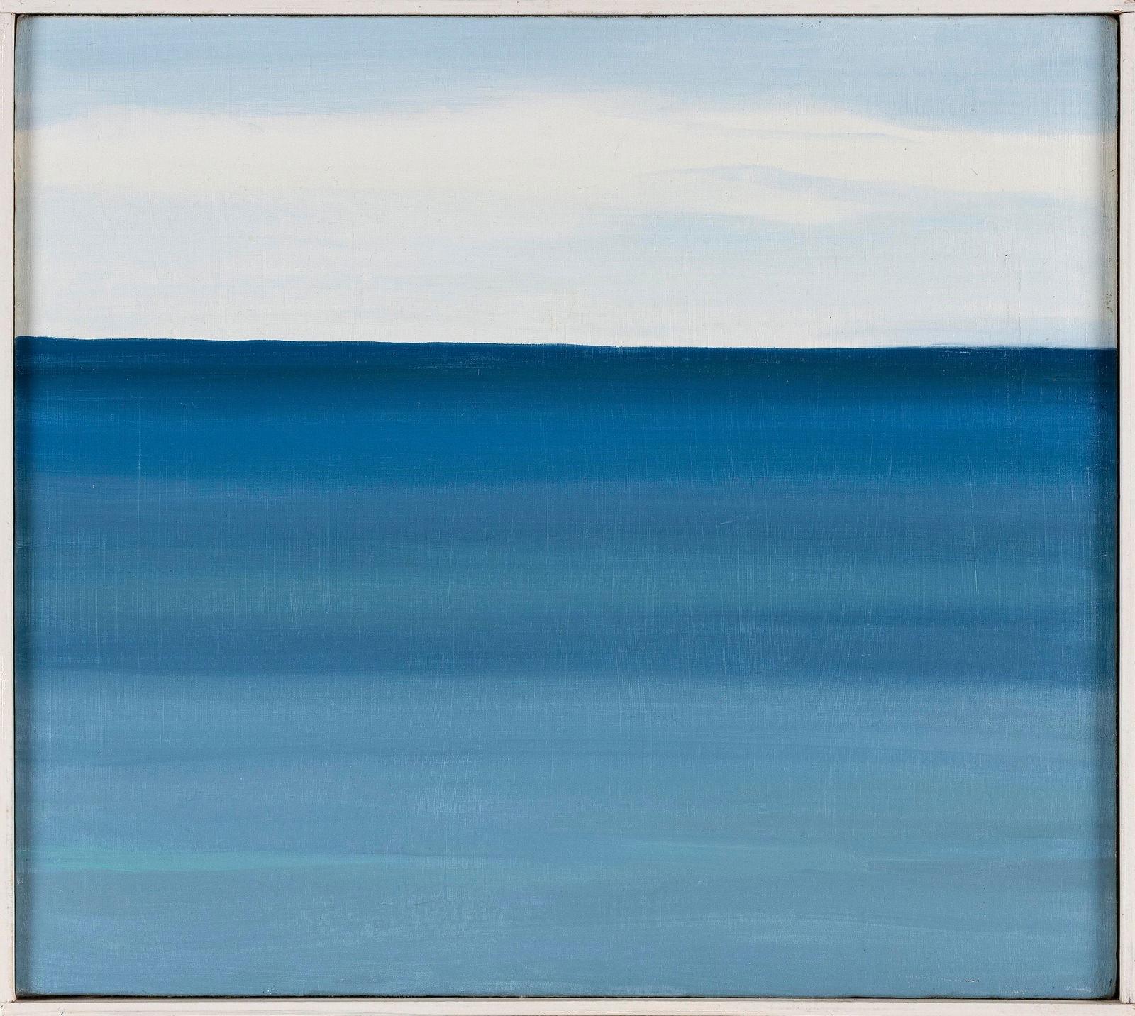SHEILA MILES (Montana, Contemporary), Blue horizon., Oil on canvas, 16" x 18". Framed 16.5" x 18.5". (1 of 2)