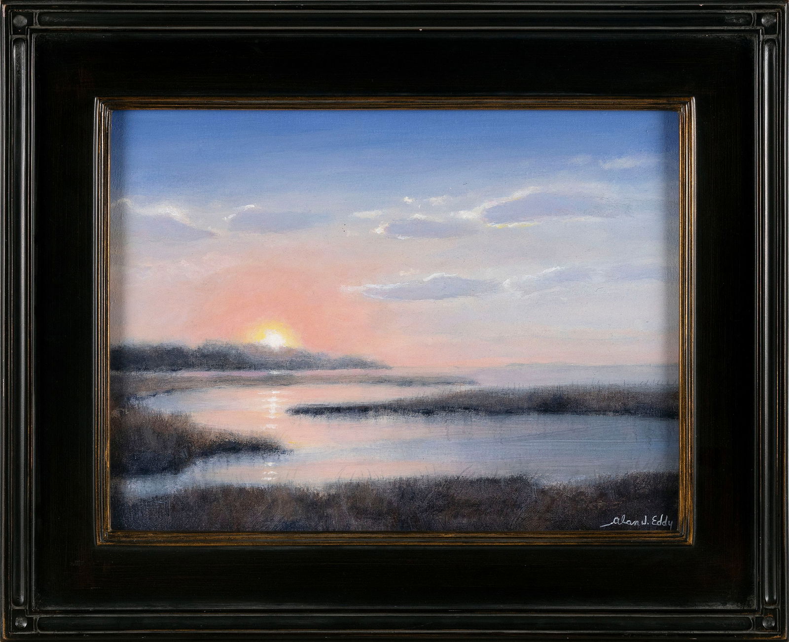 ALAN J. EDDY (Massachusetts, 1940-), "Sunrise"., Oil on canvas, 12" x 16". Framed 17" x 22". (1 of 2)