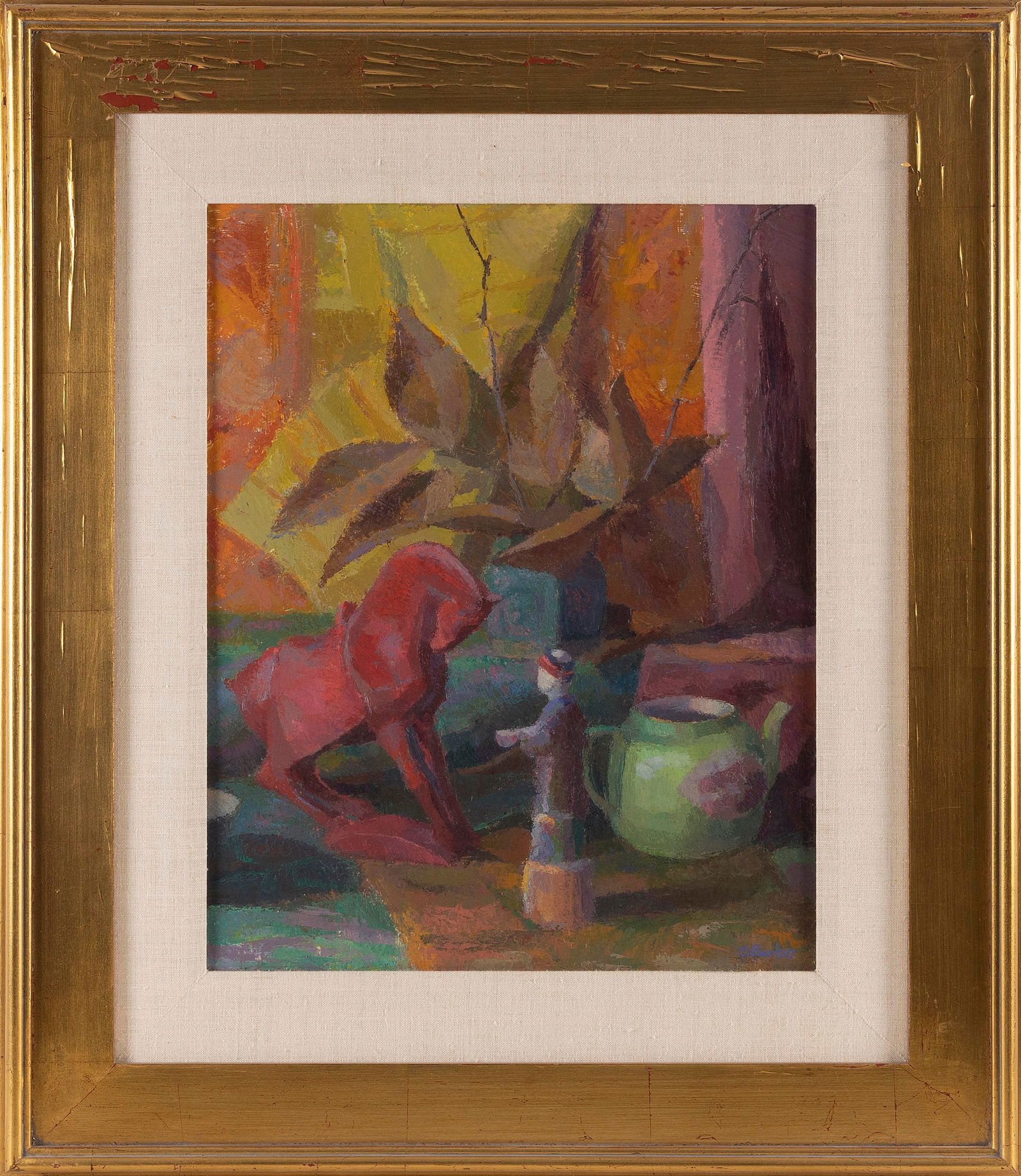 SAM (SAMIR) BARBER (Massachusetts/Italy, 1943-), Still life with porcelain figurine., Oil on board, (1 of 2)