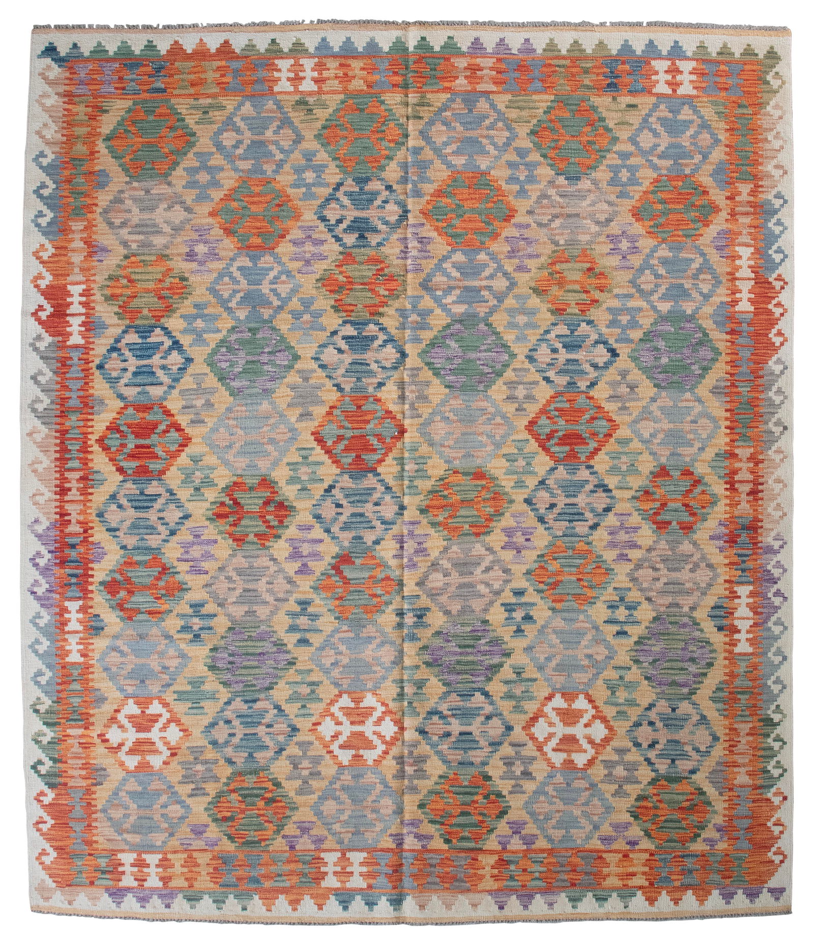 KILIM RUG: 8'4" X 9'9" 21st Century (1 of 1)