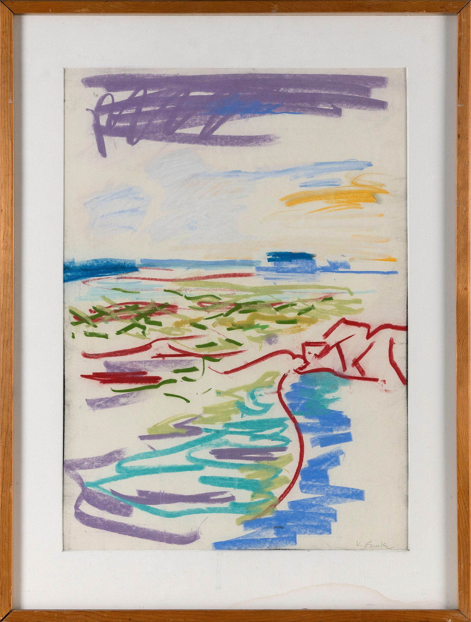 KATE K. BURKE (America, Contemporary), Abstract of Provincetown Harbor., Pastel on paper, 22.5" x (1 of 2)