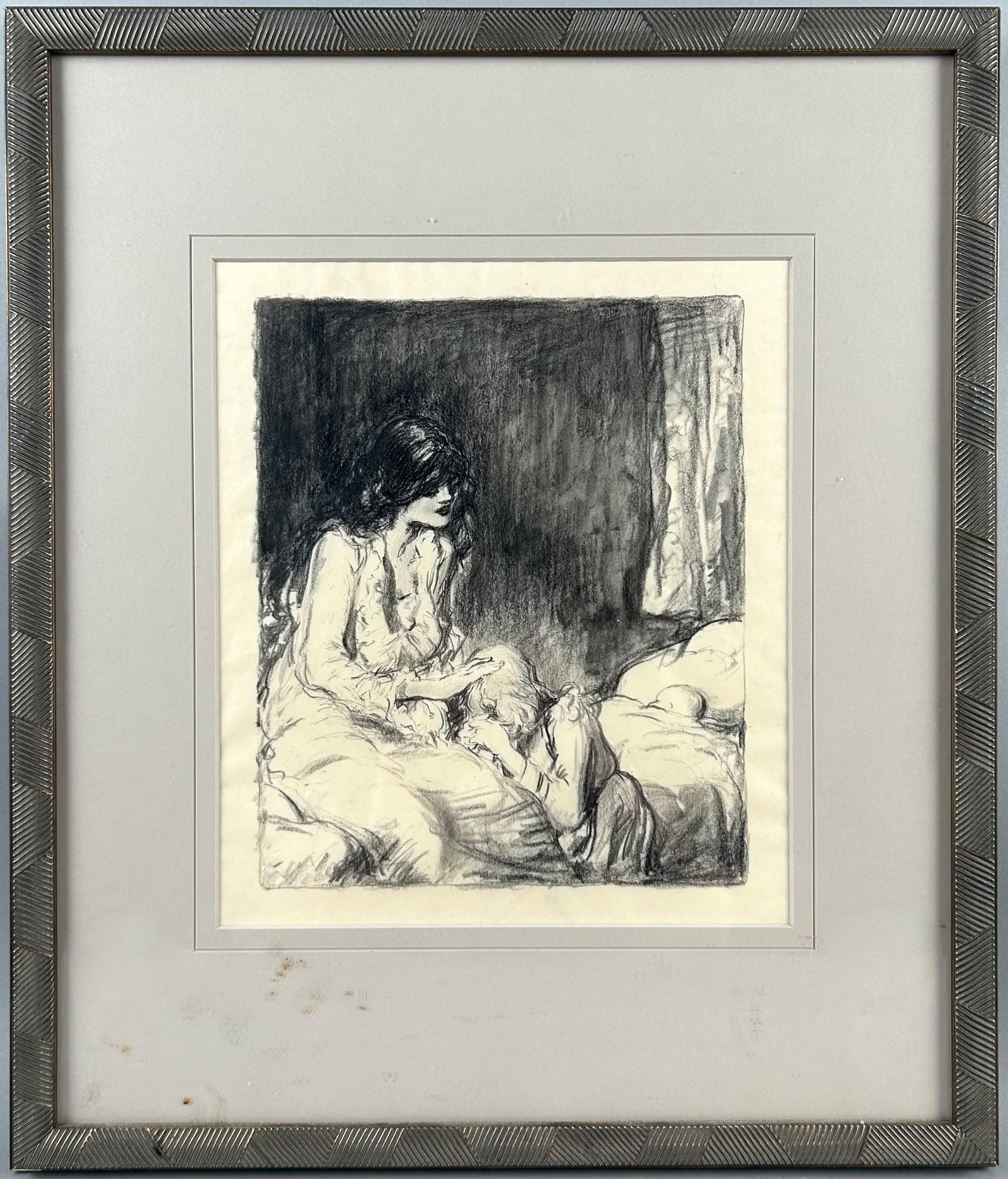 ALBERT EDWARD STERNER (New York/England, 1863-1946), Evening Prayers., Lithograph on paper, 11" x 9": ALBERT EDWARD STERNERNew York/England, 1863-1946Evening Prayers. Unsigned. Artist identified and titled on label verso.Lithograph on paper, 11" x 9" sight. Framed 19" x 16".