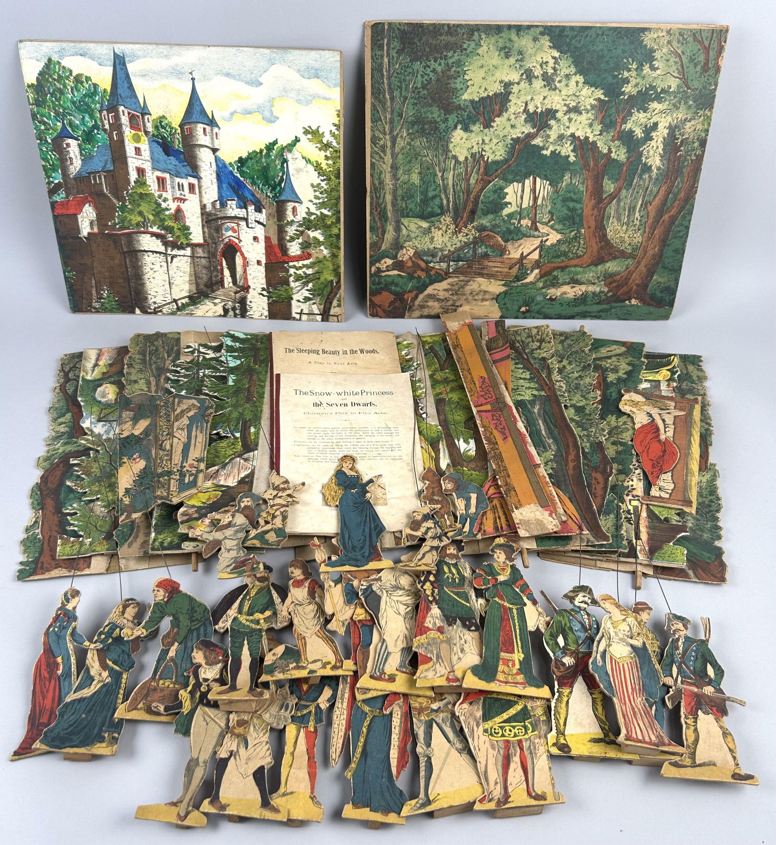 MORITZ GOTTSCHALK THEATRE WITH TWO PLAY SETS Germany, Late 19th Century Largest figure height (1 of 1)