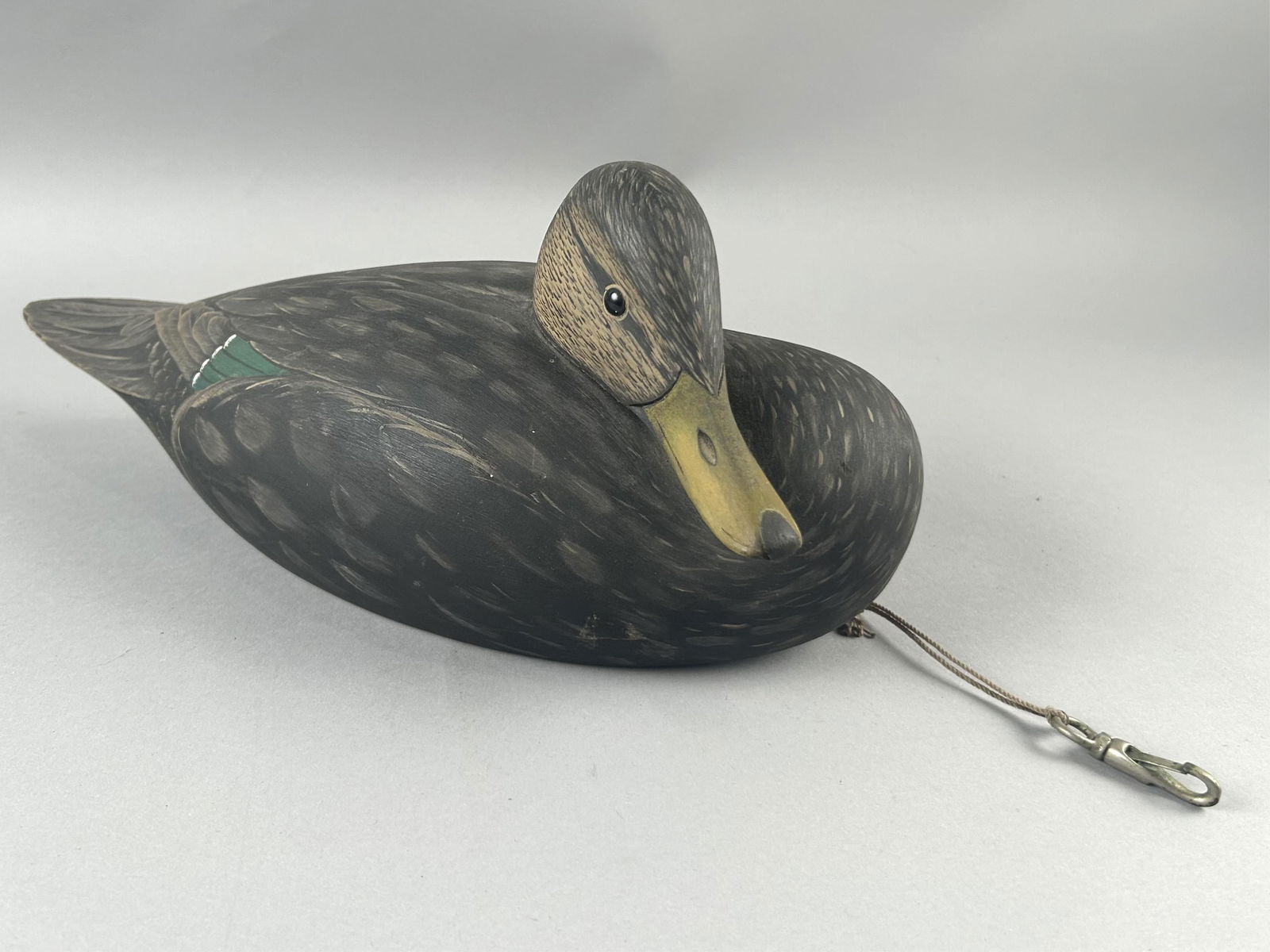 MARTY COLLINS BLACK DUCK DECOY Buzzard's Bay, Massachusetts, Contemporary Length 14". (1 of 3)