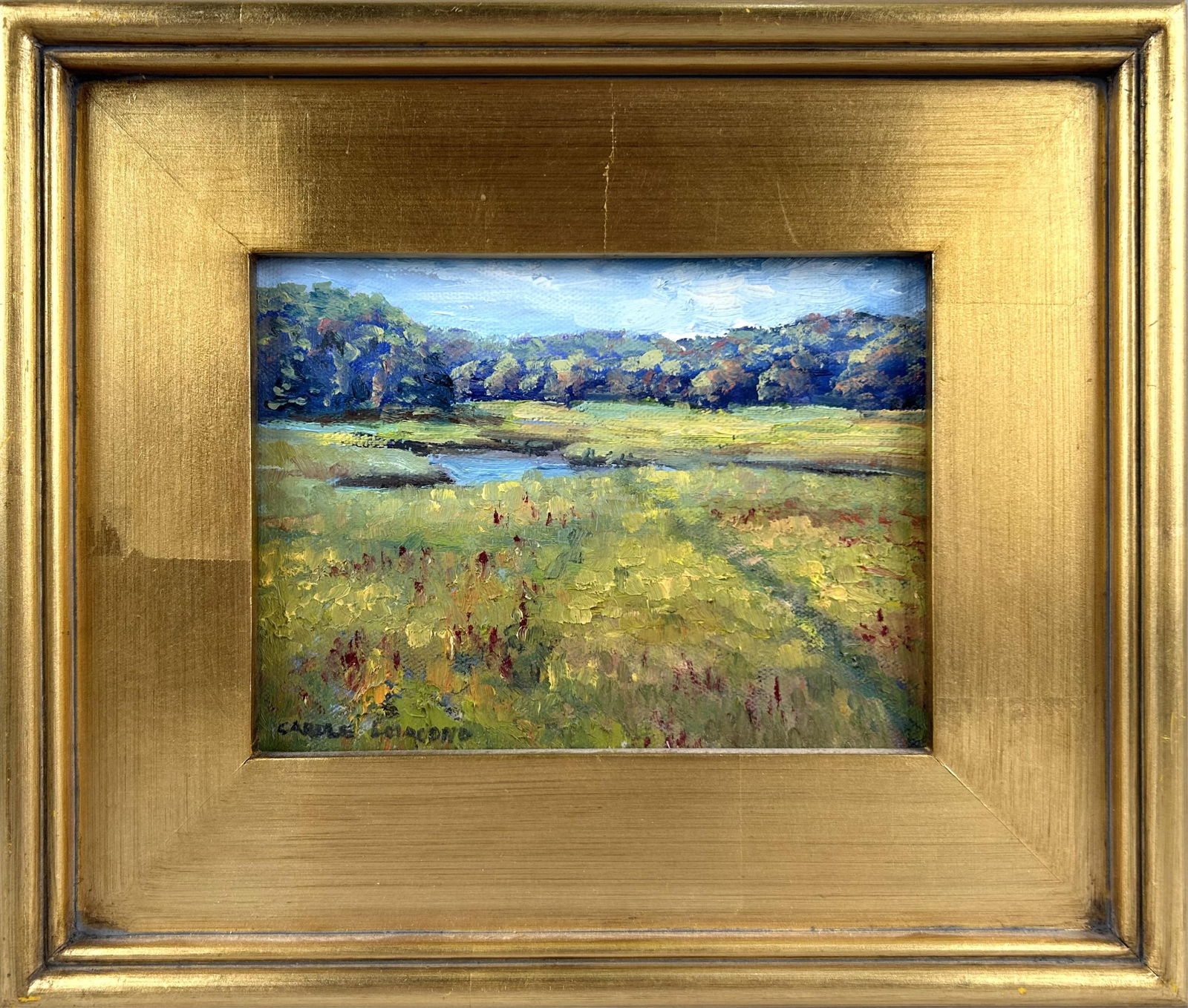 CAROLE LOIACONO (Massachusetts/Florida, 20/21st Century), "Marsh Meadow"., Oil on canvas, 6" x 8". (1 of 2)