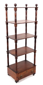 SHERATON ÉTAGÈRE, POSSIBLY RHODE ISLAND Circa 1825 Height 61.5". Width 22". Depth 14.5".