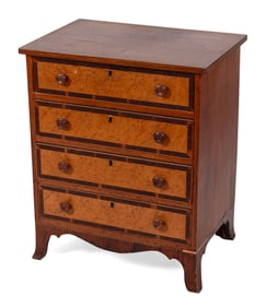 RARE BACHELOR'S CHEST Massachusetts, Circa 1790 Height 28". Width 23.5". Depth 17".