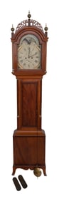 RARE CHARLES BABBITT TALL-CASE CLOCK Taunton, Massachusetts, Circa 1820 Height approx. 90.5". Width