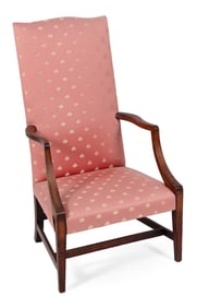 FEDERAL LOLLING CHAIR Massachusetts, Late 18th Century Back height 47". Seat height 16".