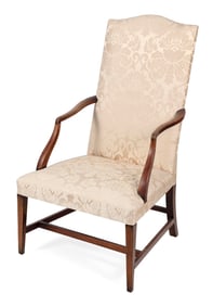 FEDERAL LOLLING CHAIR Massachusetts, Last Quarter of the 18th Century Back height 44.25". Seat
