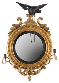 FEDERAL GIRANDOLE MIRROR America, Circa 1800 Height 30". Width 18".