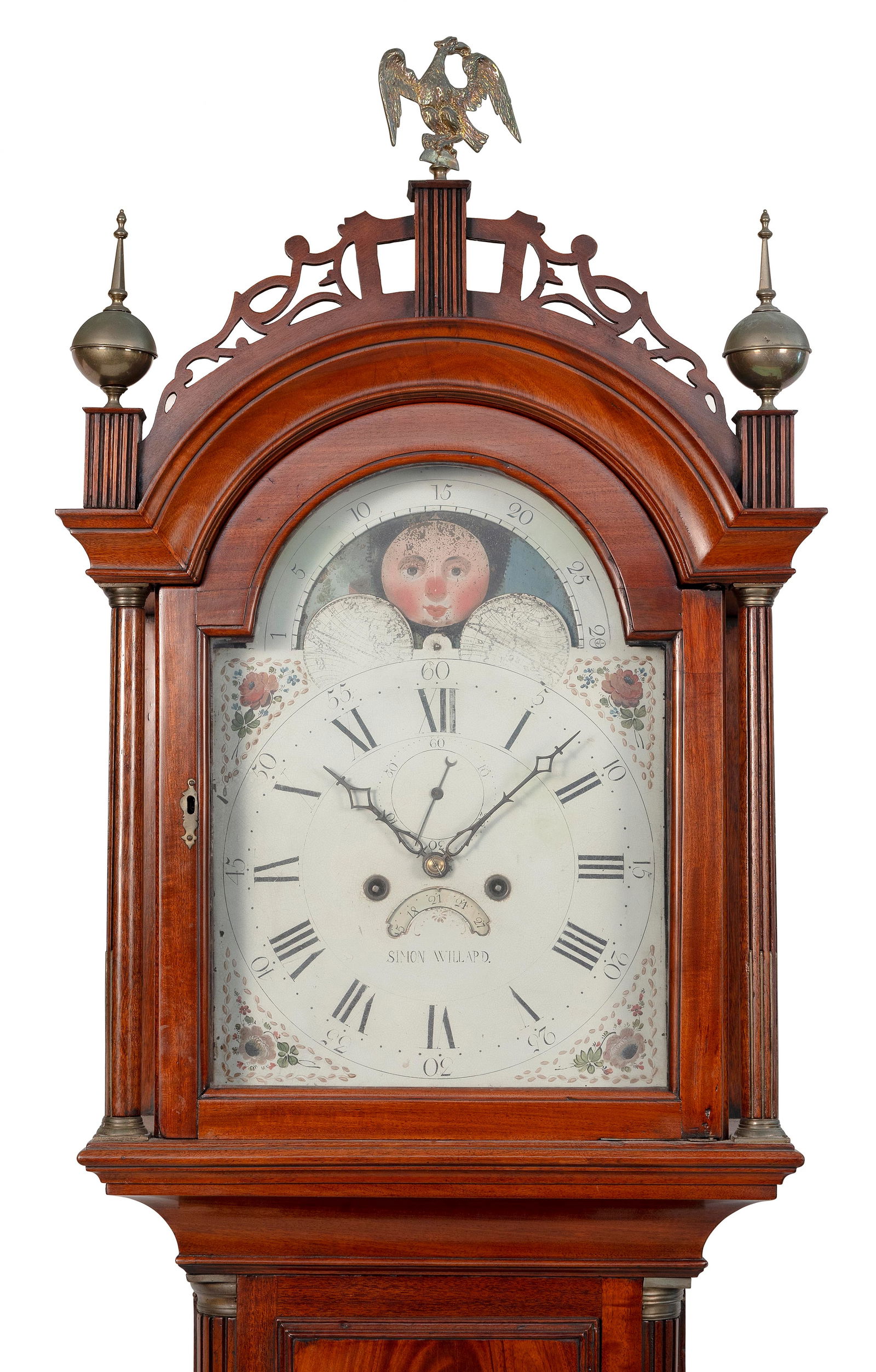 SIMON WILLARD TALL-CASE CLOCK Boston, Circa 1800 Height 88". (1 of 9)