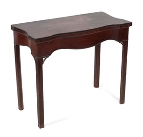 SCHOOL OF GODDARD-TOWNSEND CHIPPENDALE CARD TABLE Newport, Rhode Island, Circa 1780 Height 28.5".