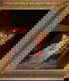 THOMAS TRUMAN SPEAR (Massachusetts, 1803-1882), The letter., Oil on canvas, 36" x 29". Framed 46.5"