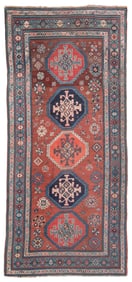 CAUCASIAN RUNNER: 3'9" X 8'4" Early 20th Century