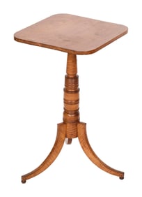 FEDERAL CANDLESTAND 19th Century Height 27.5". Top 16" x 16".