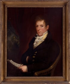 ATTRIBUTED TO ELIZABETH WAY CHAMPLAIN (Connecticut, 1771-1825), Portrait of Edward Riley., Oil on