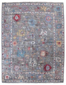 SULTANABAD DESIGN RUG: 9'1" X 11'9" 21st Century
