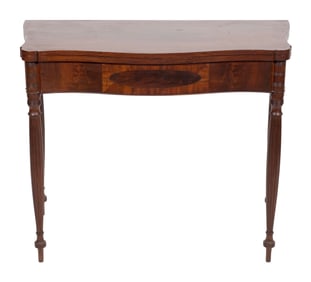 SHERATON CARD TABLE IN THE MANNER OF WILLIAM HOOK Massachusetts, Circa 1805 Height 29.25". Width