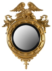 FEDERAL GILT CONVEX MIRROR Early 19th Century Height 29.5". Width 21.5".