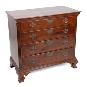 CHIPPENDALE FOUR-DRAWER CHEST Pennsylvania or Virginia, Circa 1780 Height 34". Width 36.75". Depth