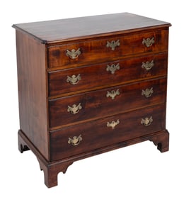 CHIPPENDALE BUREAU Late 18th Century Height 37.5". Width 38". Depth 21.5".