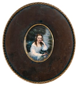 MARIA LOUISA WAGNER (New York, 1815-1888), Miniature portrait of a young lady., Watercolor on paper,