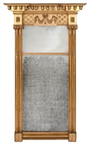 LARGE AND EXCEPTIONAL GILT PIER MIRROR 19th Century Height 64". Width 37". Depth 7".