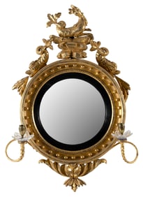 FEDERAL GILTWOOD GIRANDOLE MIRROR 19th Century Height 32". Width 23".