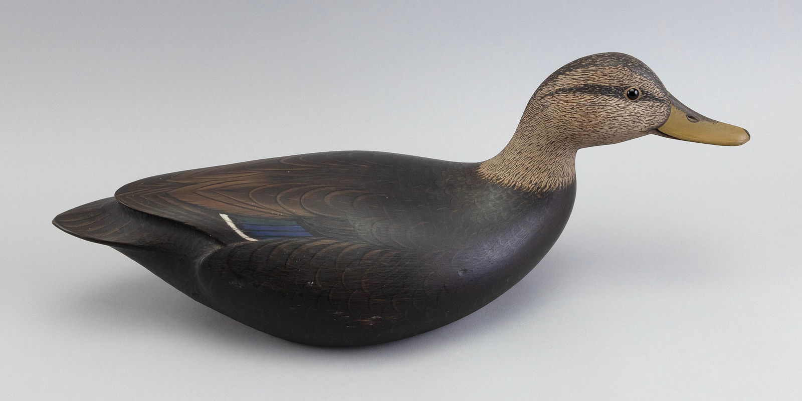MARTY COLLINS BLACK DUCK DECOY East Wareham, Massachusetts, 1960- Length 19.5". (1 of 4)
