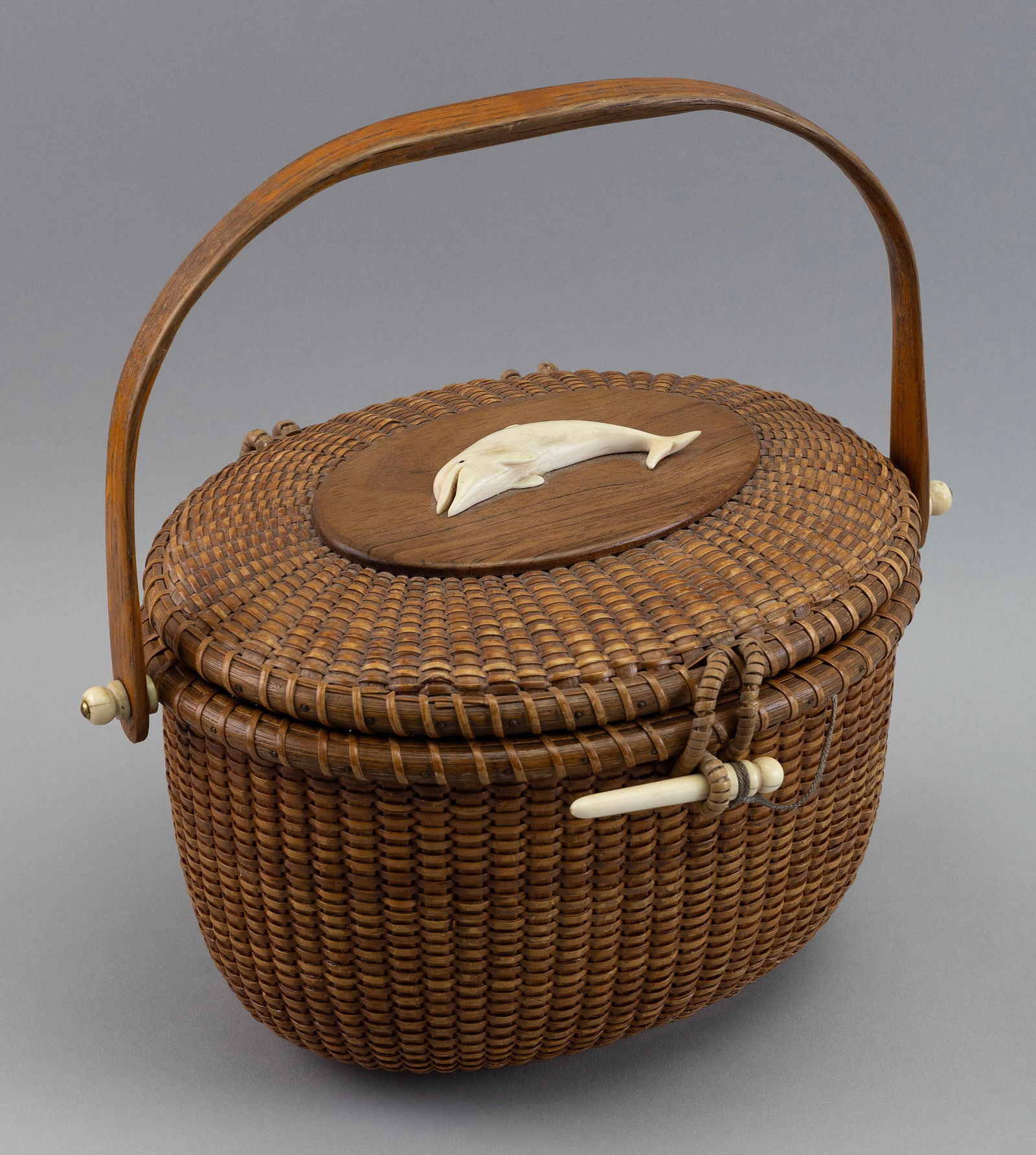 NANTUCKET BASKET FRIENDSHIP PURSE 20th Century Height 5.5". (1 of 5)