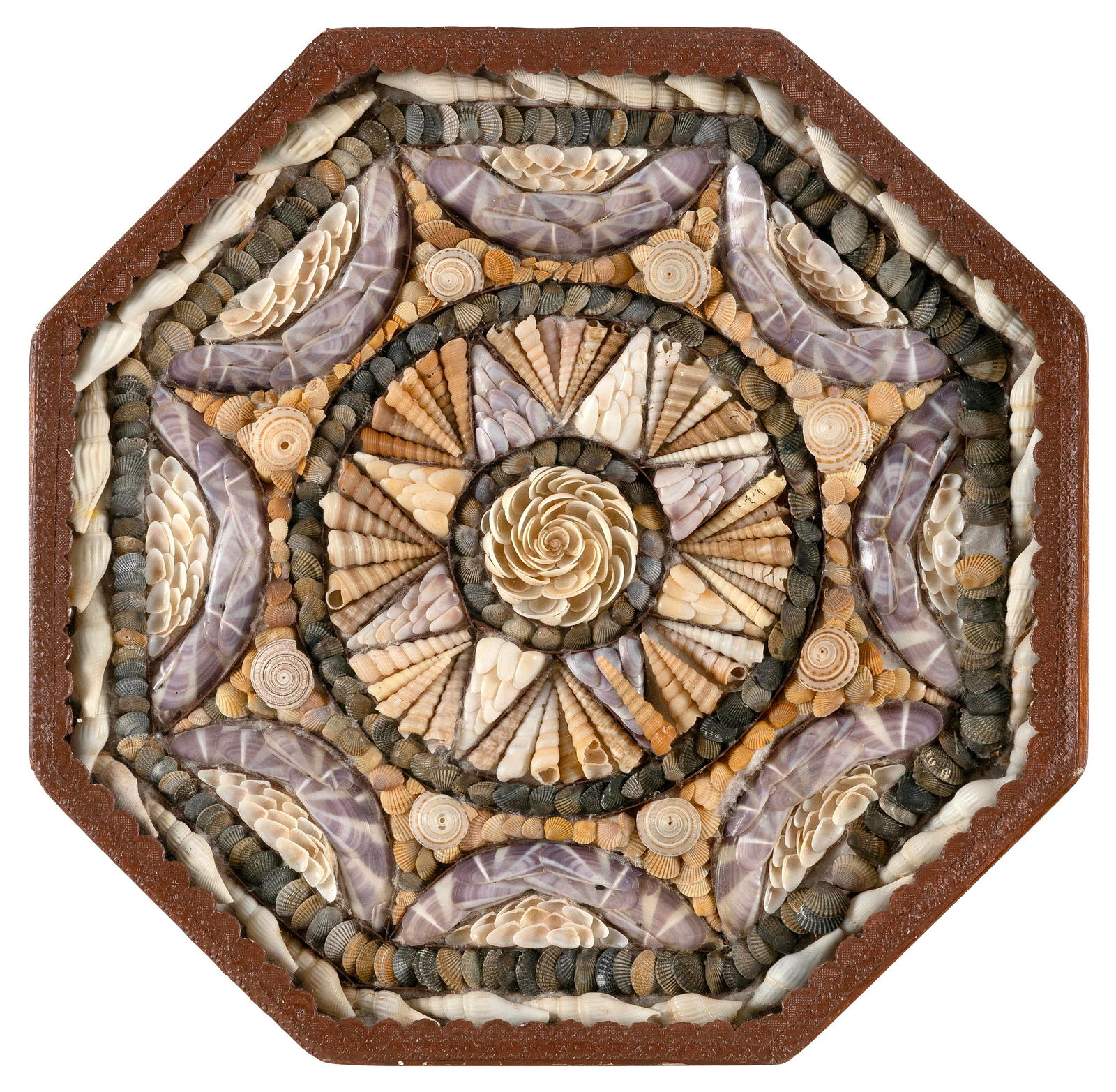 SAILOR’S VALENTINE 20th Century 14.5" x 14.5". (1 of 2)