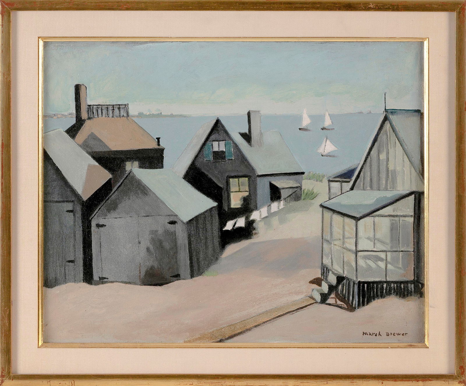 BESSIE MARSH BREWER (New York/Canada, 1884-1952), "Provincetown, 1912"., Oil on canvas, 15" x 19.5". (1 of 2)