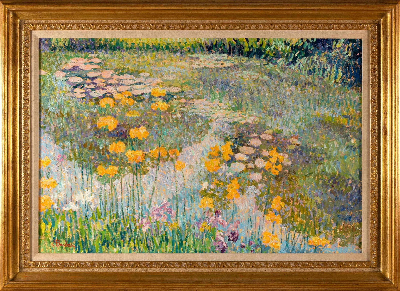 SAM (SAMIR) BARBER (Massachusetts/Italy, 1943-), "Tribute to Spring"., Oil on canvas, 24" x 36". (1 of 2)