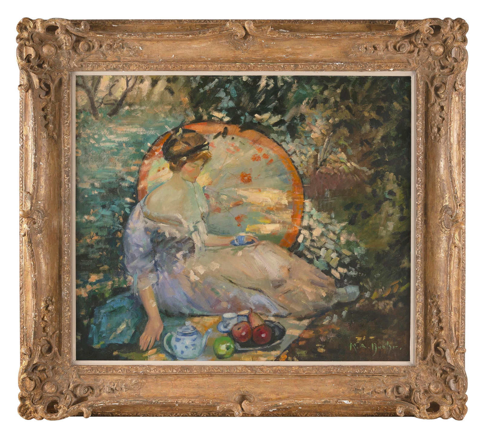 AFTER KARL ALBERT BUEHR (Illinois/Vermont/France, 1866-1952), "Afternoon Shadows"., (1 of 2)