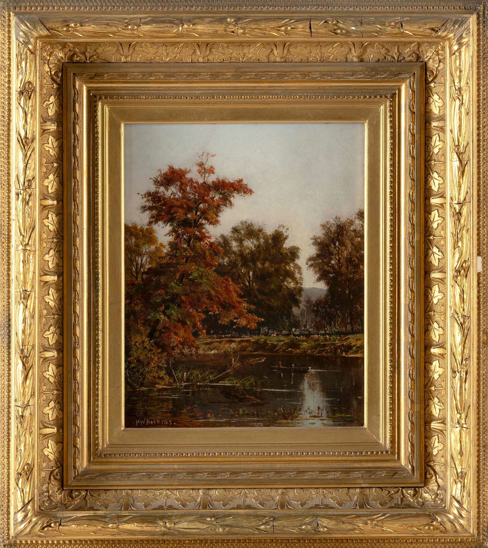 HORACE WOLCOTT ROBBINS, JR. (New York/Connecticut, 1842-1904), Finely detailed autumnal scene with (1 of 3)