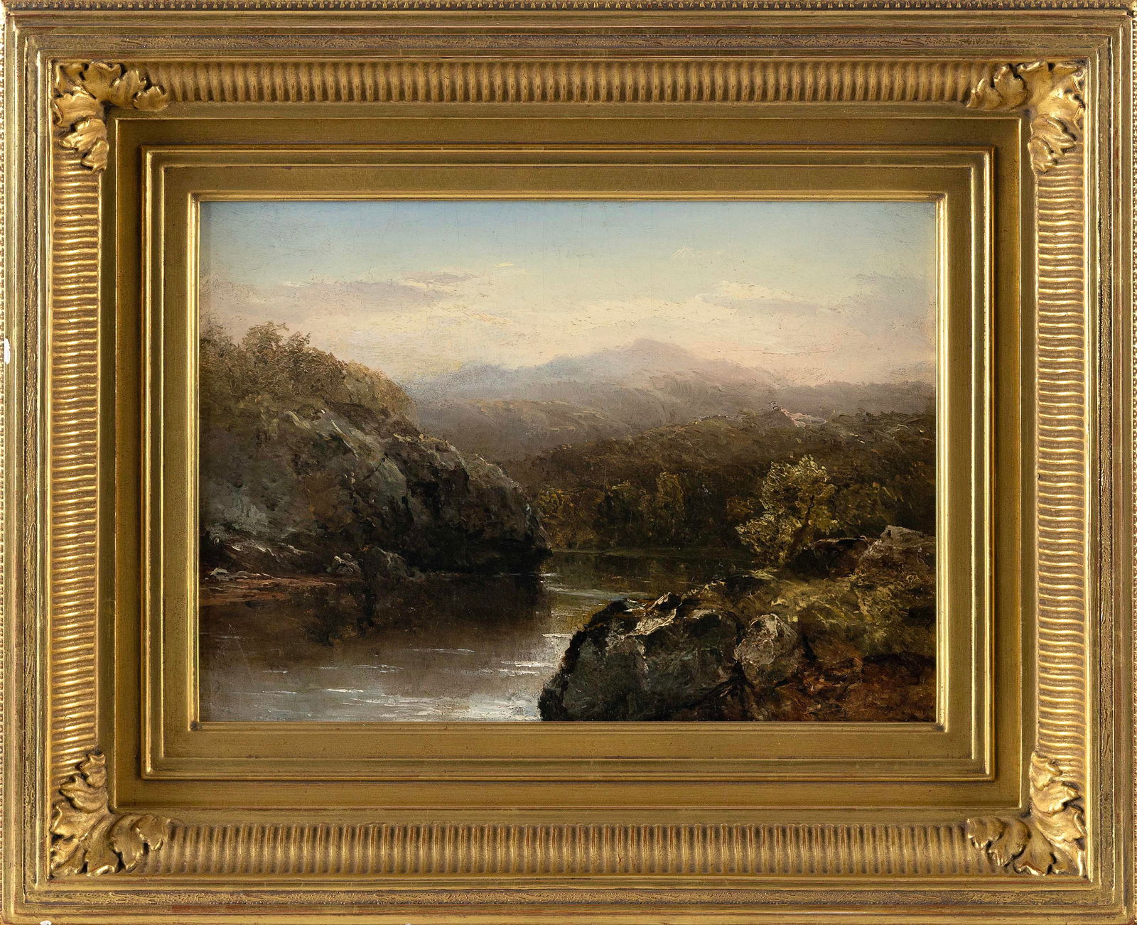ATTRIBUTED TO HOMER DODGE MARTIN (New York/Minnesota, 1836-1897), Mountain river., Oil on canvas (1 of 2)