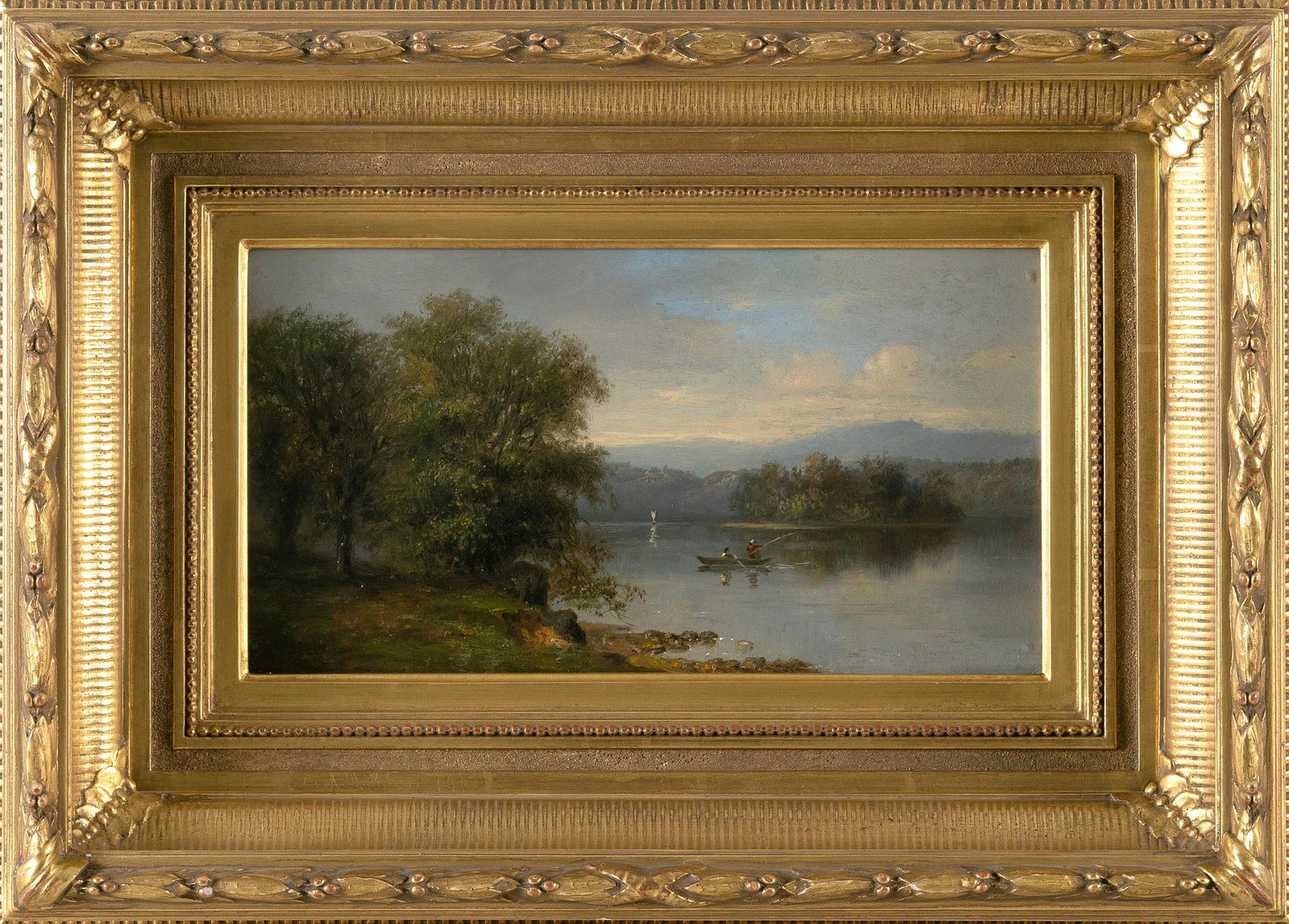 ROBERT SPEAR DUNNING (Massachusetts/New Hampshire, 1829-1905), "Bass Lake 1876"., Oil on board, (1 of 5)