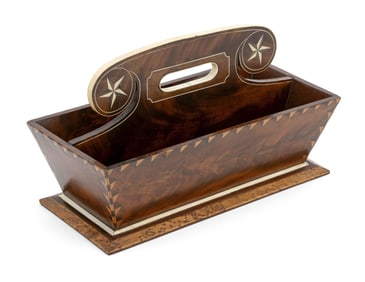 VERY FINE CUTLERY BOX WITH WHALEBONE EMBELLISHMENTS Mid-19th Century Height 8.5". Length 14". Width