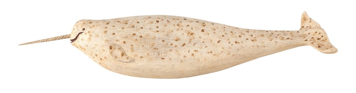CLARK G. VOORHEES, JR. (Connecticut/Vermont, 1911-1980), Carved and painted narwhal plaque., Length