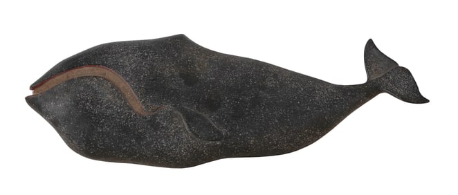 CLARK G. VOORHEES, JR. (Connecticut/Vermont, 1911-1980), Carved and painted right whale plaque.,