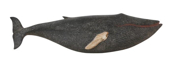 CLARK G. VOORHEES, JR. (Connecticut/Vermont, 1911-1980), Carved and painted humpback whale plaque.,