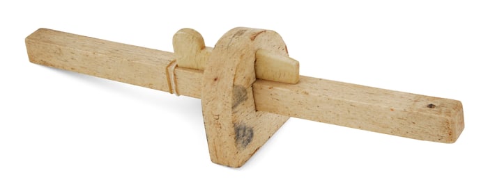 WHALEBONE SCRIBE OR MARKING GAUGE Circa 1825-1850 Length 10.75".