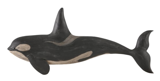 ROGER MITCHELL CARVED WOODEN ORCA PLAQUE Kingston, Massachusetts, Contemporary Length 35".