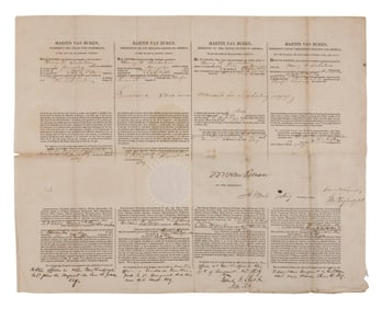 WHALESHIP PASSPORT Dated 1839 17" x 21.25".
