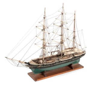MODEL OF THE WHALESHIP "SUNBEAM" Early 20th Century Height on cradle 24.5". Length 32.5".